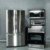 SAMSUNG SET OPEN BOX (N08) FRIDGE + STOVE + MICROWAVE (STAINLESS STEEL)