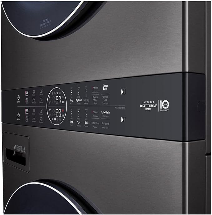 LG WASHER AND DRYER SMART TOWER (WKEX200HBA)  with Center Control™ 4.5 cu. ft. Front Load Washer and 7.4 cu. ft. Dryer