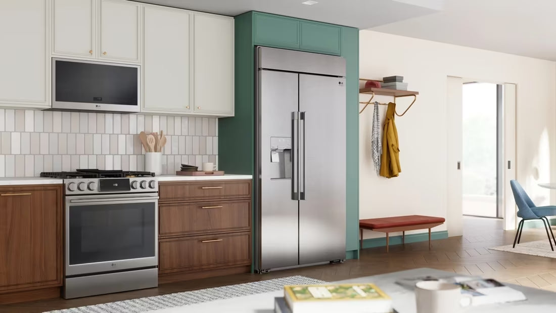 LG 42” FRIDGE (SRSXB2622S)  Smart Built-In Side-By-Side Refrigerator 26 cu. ft. with Ice & Water Dispenser