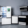 SAMSUNG SET OPEN BOX (N15) FRIDGE 3 DOOR WITH FAMILY HUB + STOVE + MICROWAVE + DISHWASHER (WHITE GLASS)