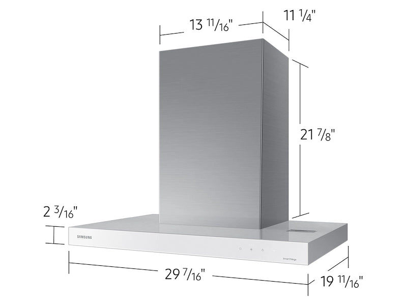 SAMSUNG HOOD (NK30CB600W12AA) 30" Bespoke Smart Wall Mount  Hood in Clean White