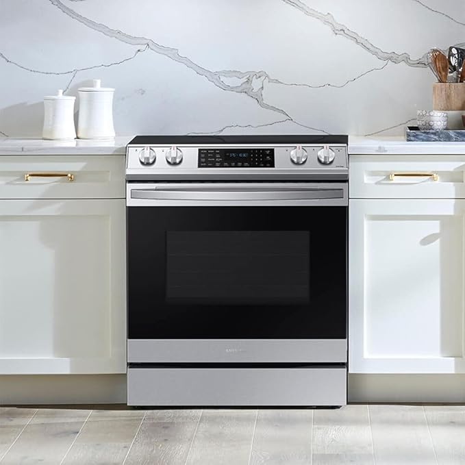 SAMSUNG STOVE (NE63T8511SS/AA) 6.3 cu. ft. Front Control Slide-in  Electric Range with Air Fry & Wi-Fi