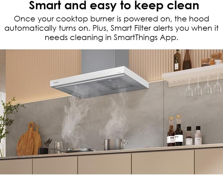 SAMSUNG HOOD (NK30CB600W12AA) 30" Bespoke Smart Wall Mount  Hood in Clean White