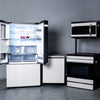 SAMSUNG SET OPEN BOX (N15) FRIDGE 3 DOOR WITH FAMILY HUB + STOVE + MICROWAVE + DISHWASHER (WHITE GLASS)