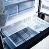SAMSUNG SET OPEN BOX (N15) FRIDGE 3 DOOR WITH FAMILY HUB + STOVE + MICROWAVE + DISHWASHER (WHITE GLASS)