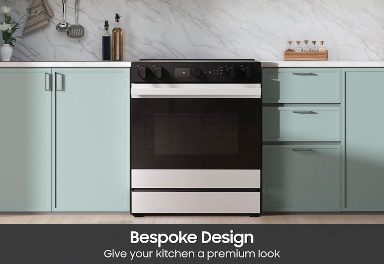 BRAND NEW (NSE6DB870012) Samsung BESPOKE 30" Slide-In Electric Smart Range