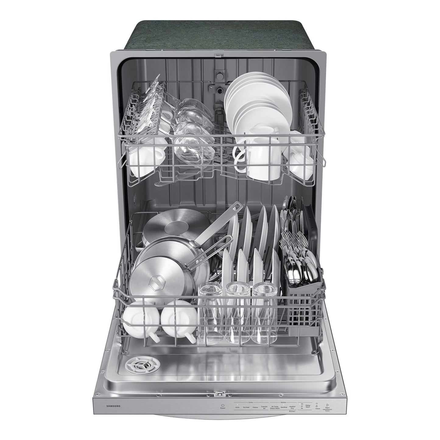 BRAND NEW Samsung (DW80CG4021SR) - 24” Top Control Built-In Hybrid Tub Dishwasher with Height-Adjustable Rack, 53 dBA - Stainless Steel
