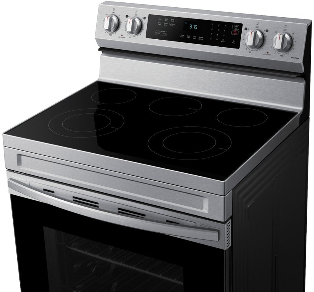 SAMSUNG STOVE (NE63A6311SS/AA) - 6.3 cu. ft. Freestanding Electric  Range with Rapid Boil, WiFi & Self Clean -  Stainless Steel