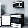 SAMSUNG SET OPEN BOX (N15) FRIDGE 3 DOOR WITH FAMILY HUB + STOVE + MICROWAVE + DISHWASHER (WHITE GLASS)