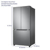 BRAND NEW (RF18A5101SR) Samsung - 33 inch and 17.5 cu. ft. 3-Door French Door Counter Depth Smart Refrigerator with Twin Cooling Plus - Stainless Steel