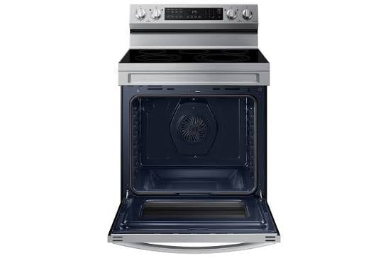 BRAND NEW SAMSUNG STOVE (NE63A6511SS) - 30 Inch Freestanding Electric Smart Range with Air fryer and 5 Smoothtop Elements, 6.3 Cu. Ft. Capacity -  Stainless Steel