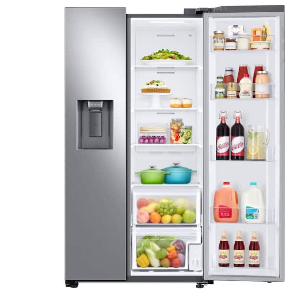 BRAND NEW Samsung (RS22T5201SR)
36 Inch Counter Depth Freestanding Side by Side Smart Refrigerator with 22 Cu. Ft. Total Capacity, Stainless Steel