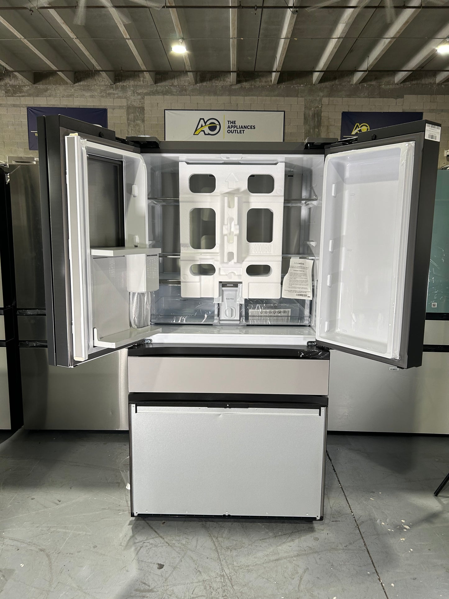 SAMSUNG FRIDGE OPEN BOX (RF23BB8600AP) Bespoke Counter Depth 4-Door French Door Refrigerator (23 cu. ft.) with Beverage Center™ (Custom Panel Ready)