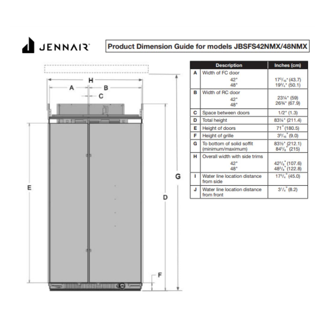 JENNAIR 42" FRIDGE PANEL READY SIDE BY SIDE (JBSFS42NMX)