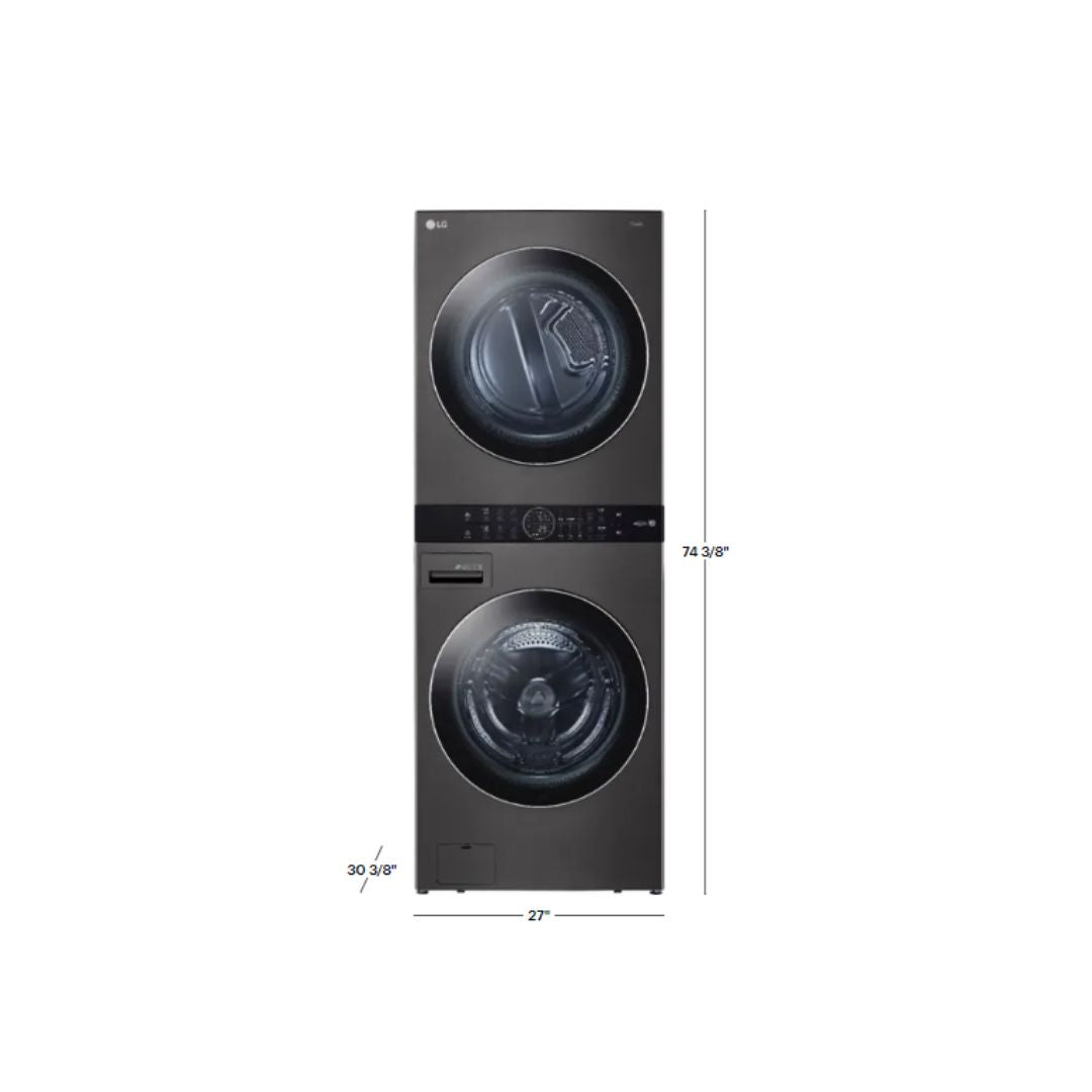 LG WASHER AND DRYER SMART TOWER (WKEX200HBA)  with Center Control™ 4.5 cu. ft. Front Load Washer and 7.4 cu. ft. Dryer