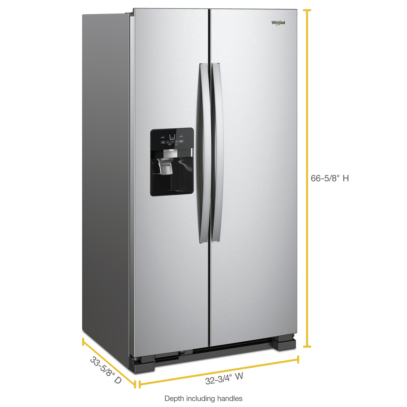 WHIRLPOOL FRIDGE OPEN BOX (WRS331SDH) 33 inch Wide Side-by-Side Refrigerator - 21 cu. ft.