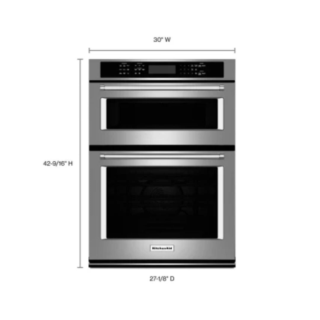 KITCHEN AID 30" MICROWAVE WALL OVEN COMBINATION (KOCE500ESS22)