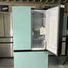 SAMSUNG FRIDGE OPEN BOX
(RF24BB6600AP) Bespoke Counter Depth 3-Door French Door Refrigerator (24 cu. ft.) with Beverage Center™ (Custom Panel Ready / Morning blue glass)