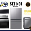 BRAND NEW SET (N01) SAMSUNG  FRIDGE + STOVE + DISHWASHER + MICROWAVE (STAINLESS STEEL)