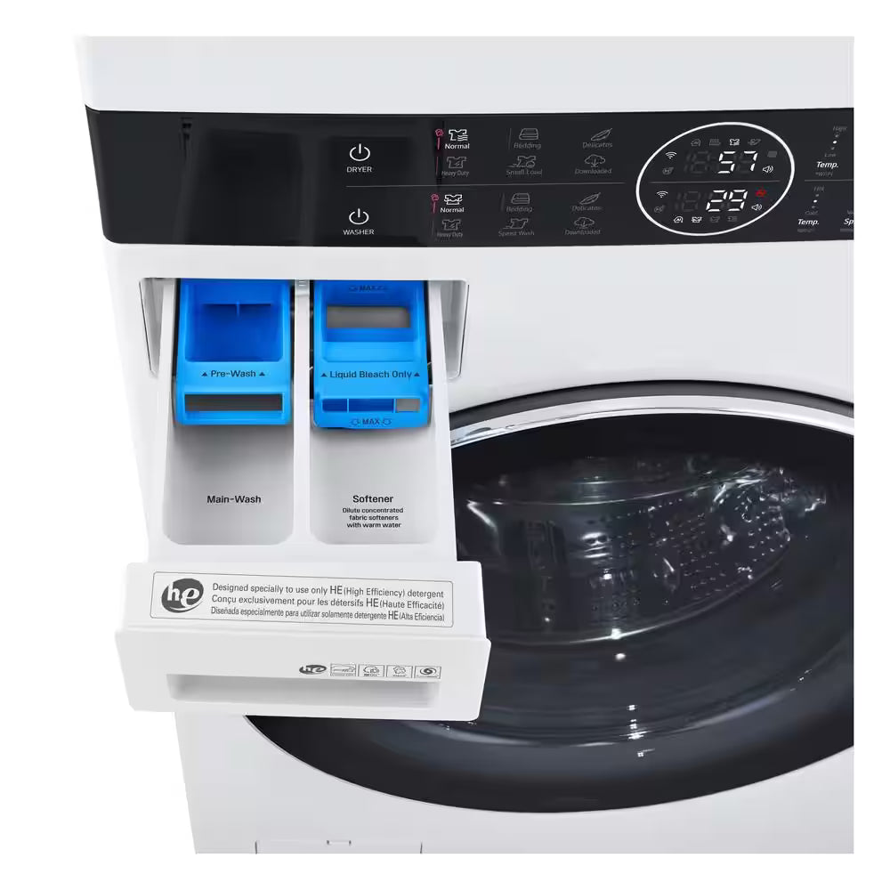 LG WASHER AND DRYER SMART TOWER (WKEX200HBA)  with Center Control™ 4.5 cu. ft. Front Load Washer and 7.4 cu. ft. Dryer
