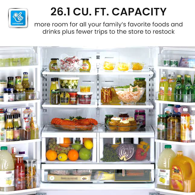 KENMORE FRIDGE OPEN BOX (111.73025020) 25.5-cu ft French Door Refrigerator with Ice Maker, Water and Ice Dispenser
